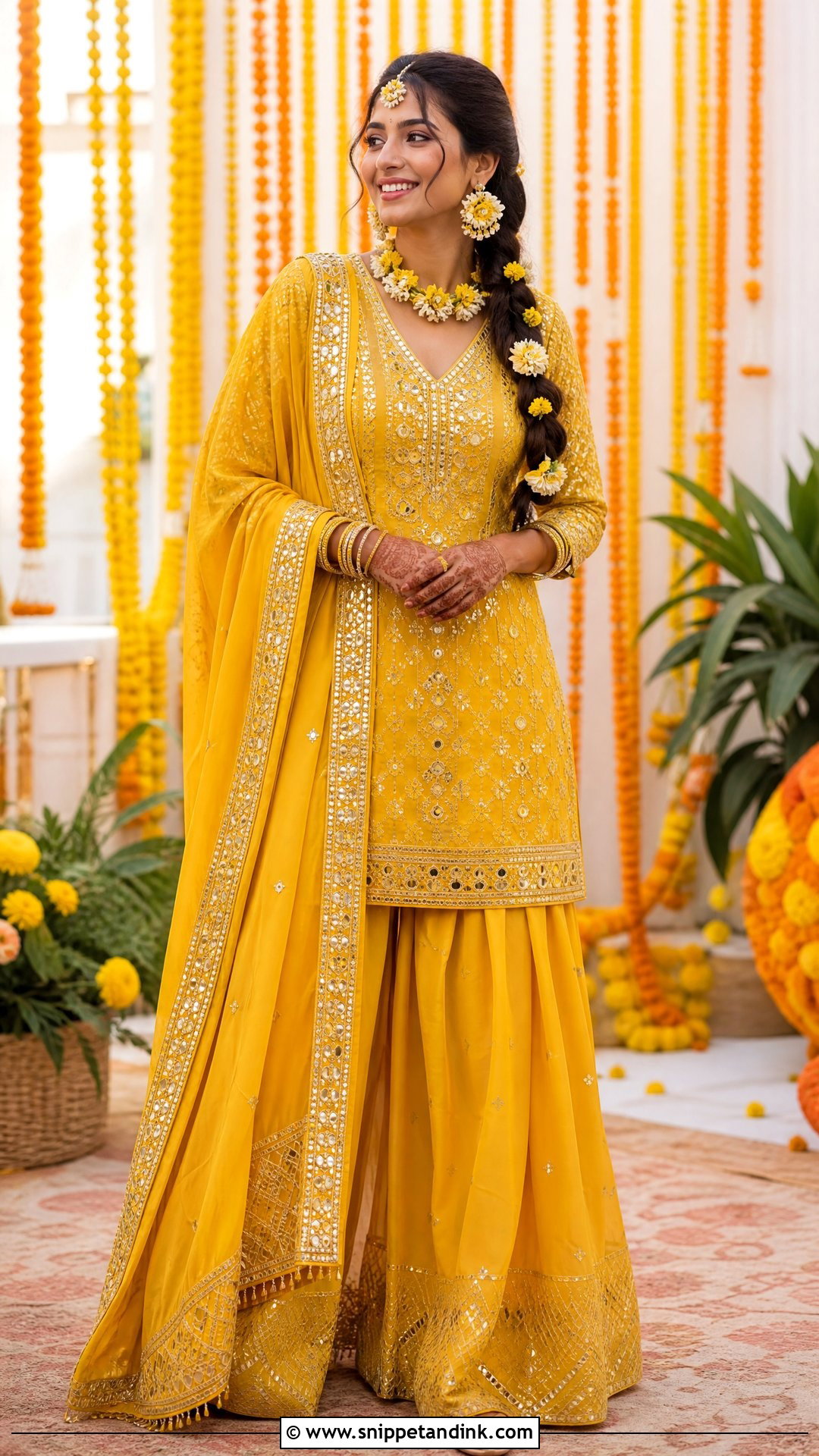 Bridal Yellow Palazzo Suit for Haldi - Snippet and Ink - 20 Yellow Plazo Suit for Haldi Ideas