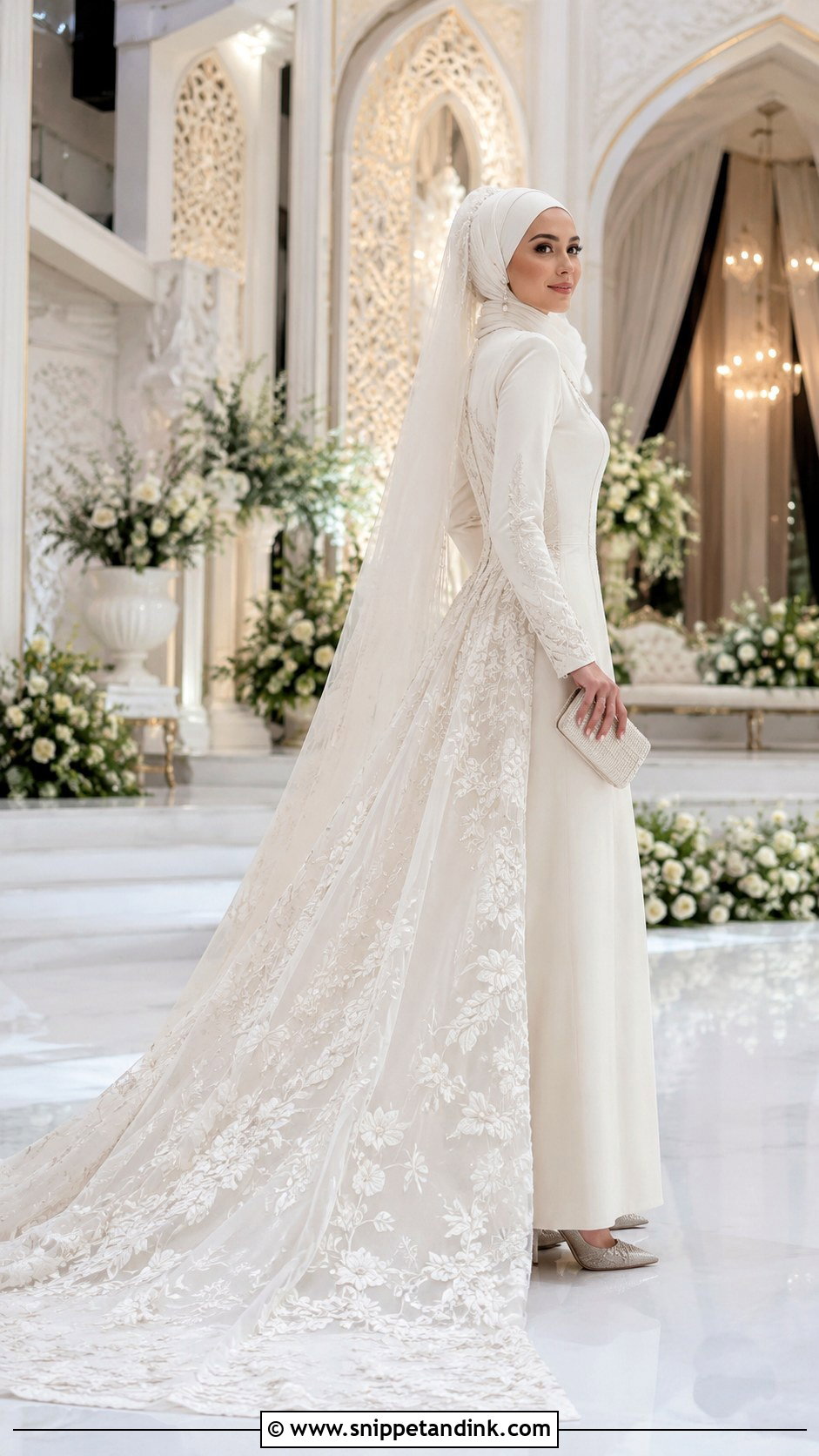 Bride Abaya With Detachable Train - Snippet and Ink - 20 Bride Abaya Ideas