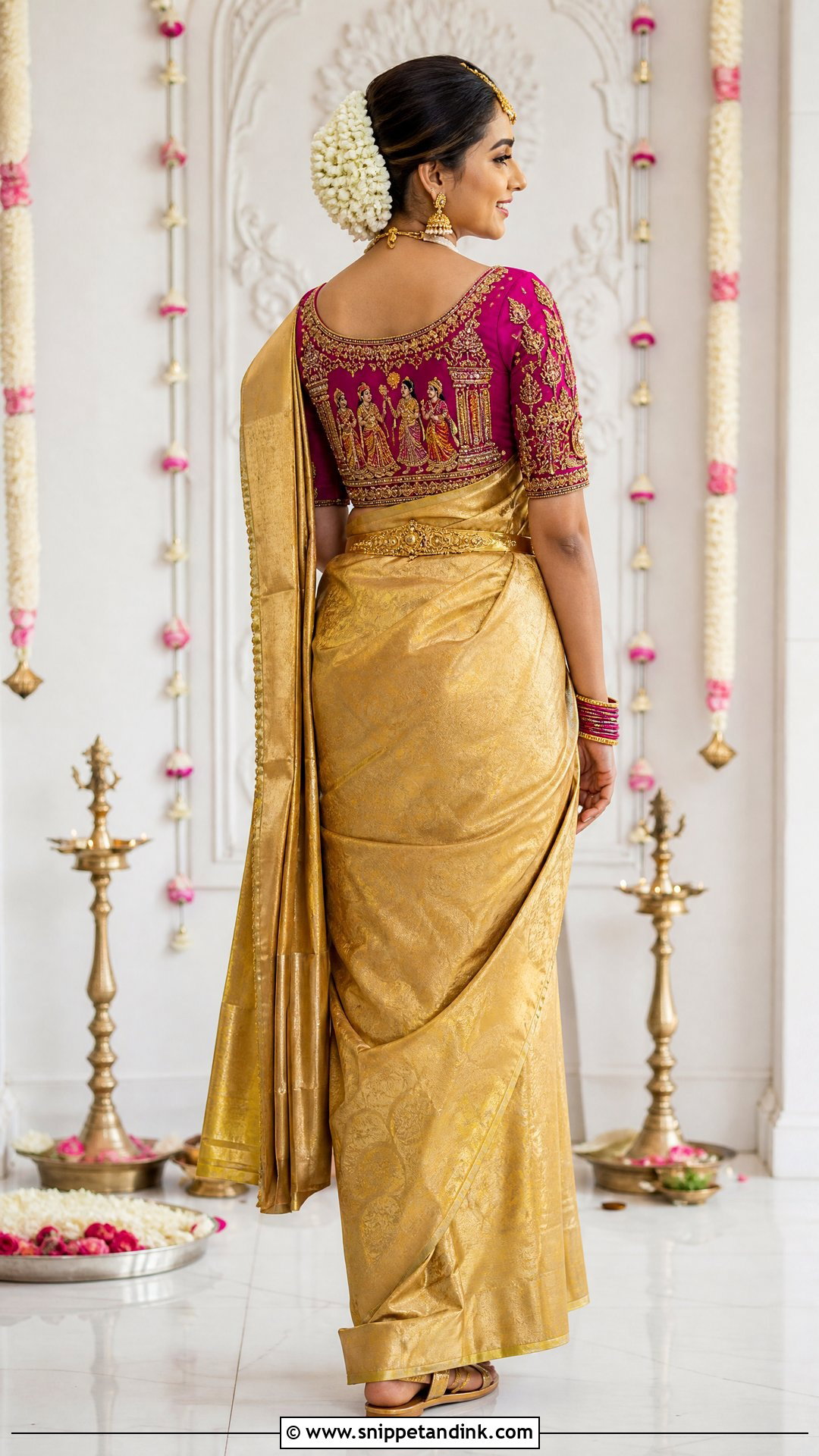 Bride And Groom Bridal Blouse Maggam Work Design - Snippet and Ink - 20 Latest Bridal Blouse Maggam Work Designs