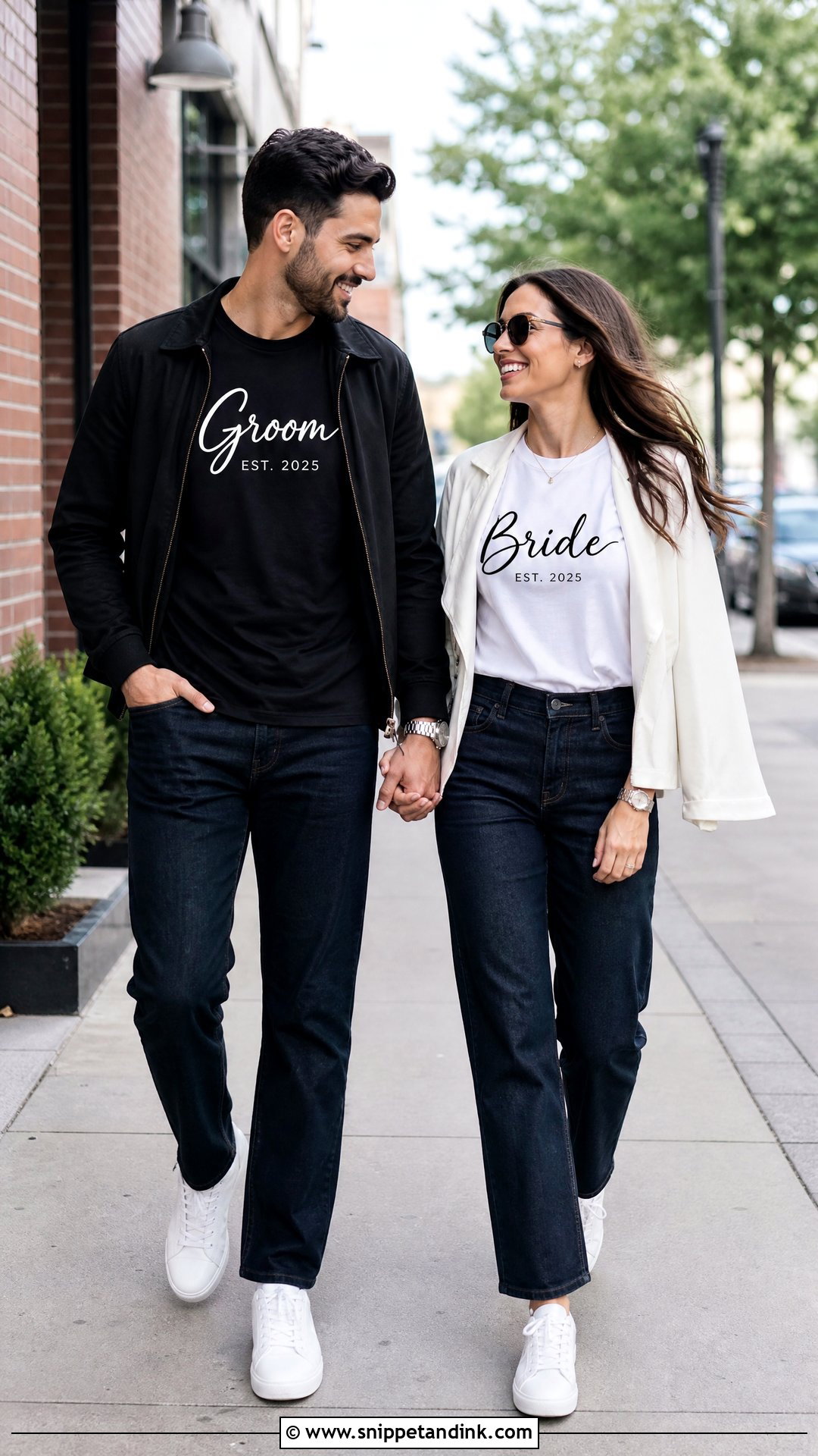 Bride And Groom Wedding T Shirts With Jeans - Snippet and Ink - 20 Wedding T Shirts Ideas