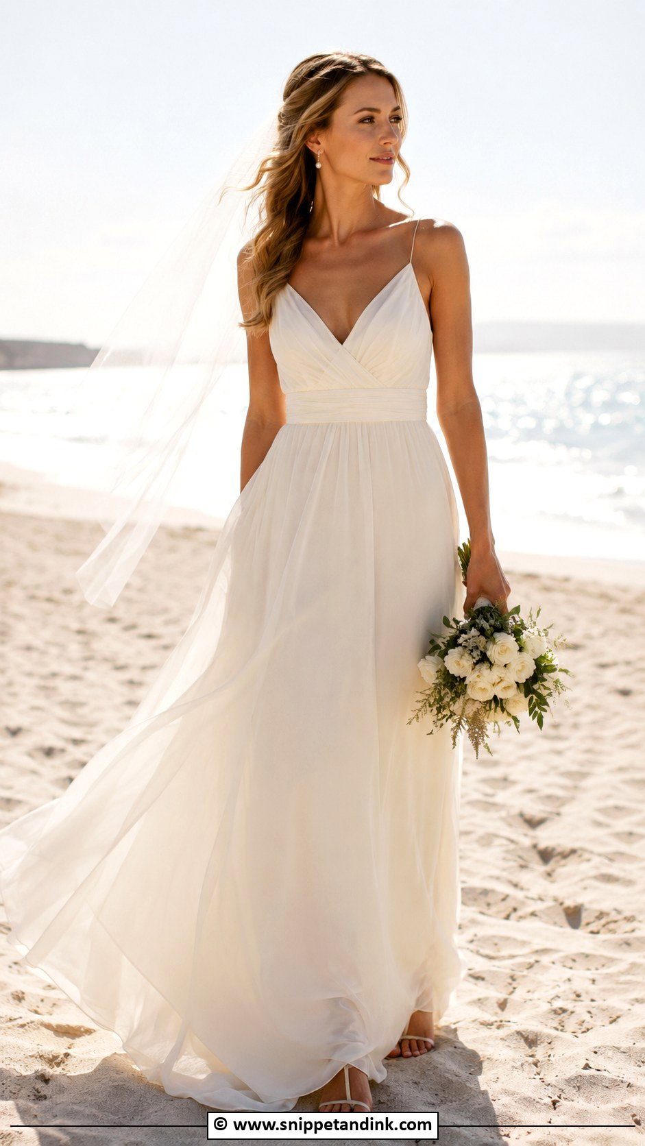 Bride Beach Wedding Dress Outfit - Snippet and Ink - 30 Bride Clothes Ideas
