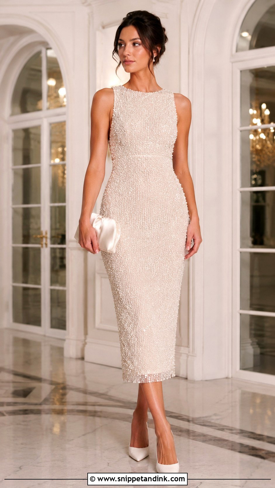 Bride Beaded Midi Dress - Snippet and Ink - 25 Bride Second Dress Ideas