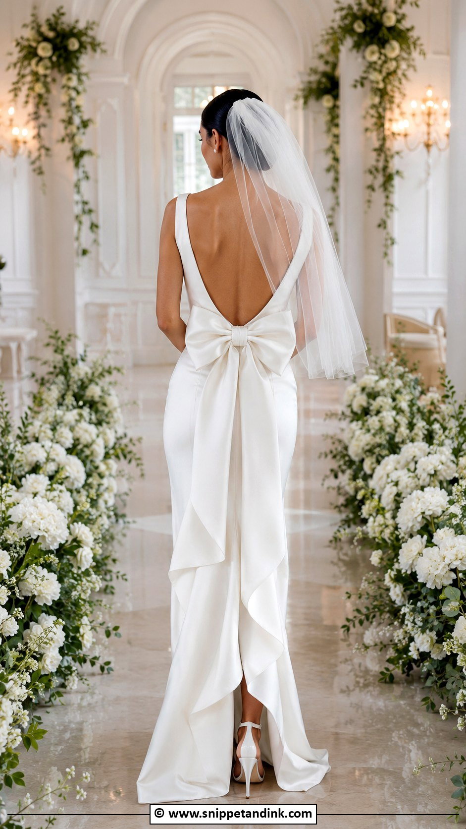 Bride Bow Back Dress Outfit - Snippet and Ink - 30 Bride Clothes Ideas