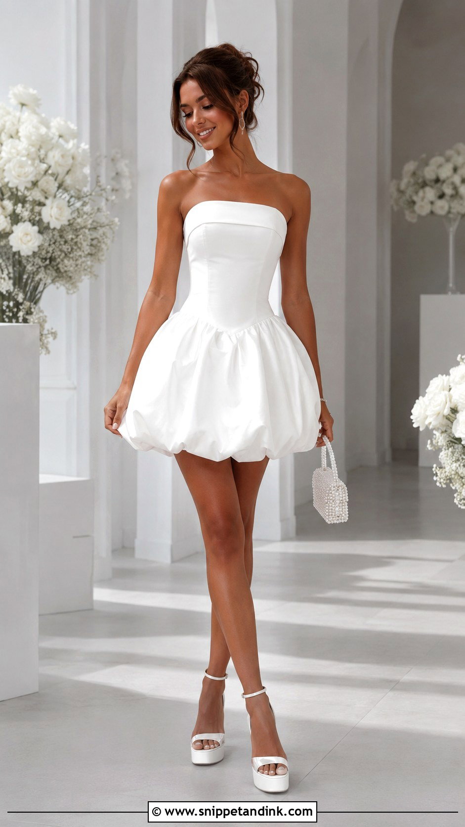 Bride Bubble Hem Mini Dress - Snippet and Ink - 25 Bride Second Dress Ideas