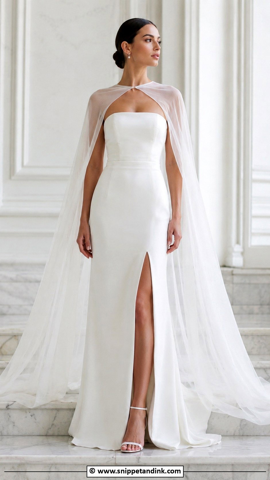 Bride Cape Dress Outfit - Snippet and Ink - 30 Bride Outfits