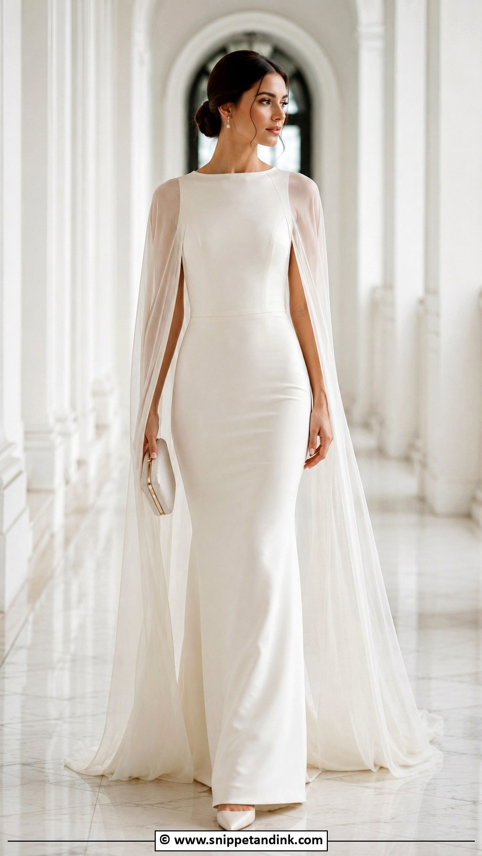 Bride Cape Wedding Dress Outfit - Snippet and Ink - 30 Bride Clothes Ideas
