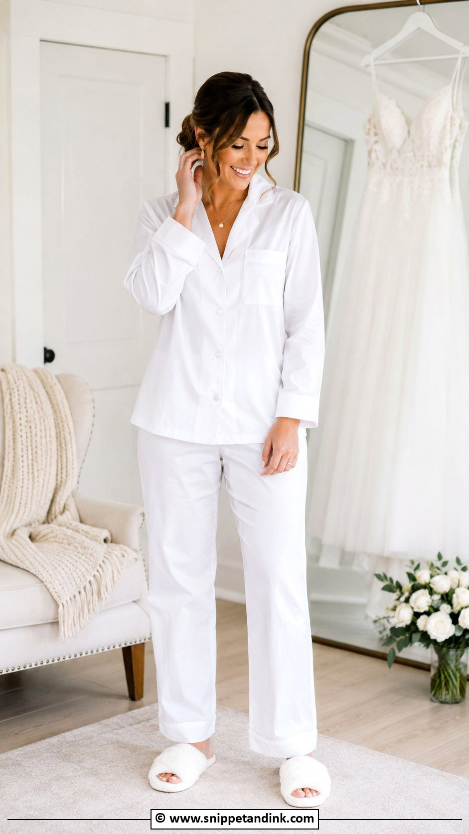 Bride Cotton Poplin Pajama Outfit - Snippet and Ink - 30 Bride Getting Ready Outfit Ideas