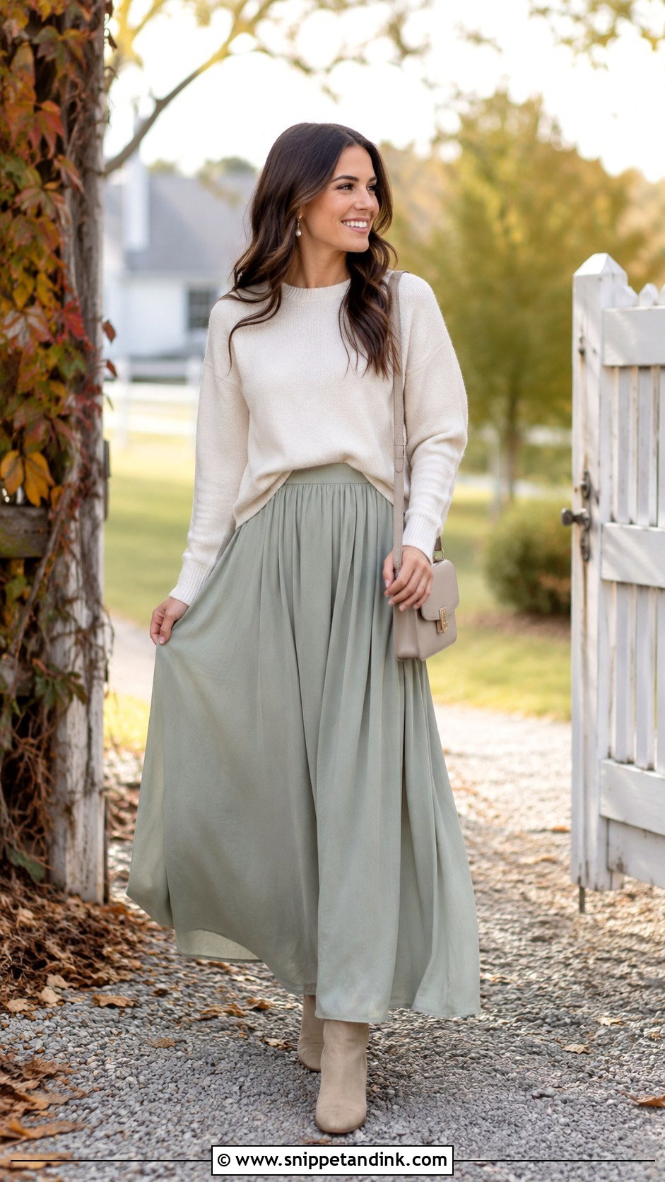 Bride Crewneck With Maxi Skirt And Boots - Snippet and Ink - 20 Bride Crewneck Ideas