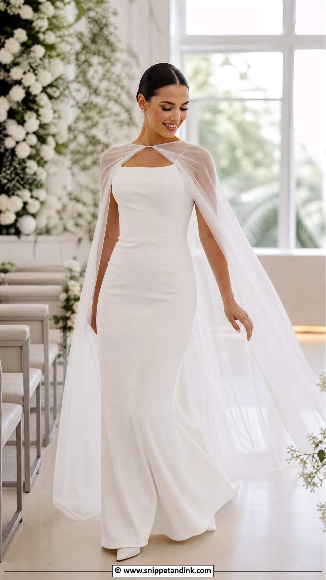 Bride Dress With Cape Veil - Snippet and Ink - 35 Bride Dresses
