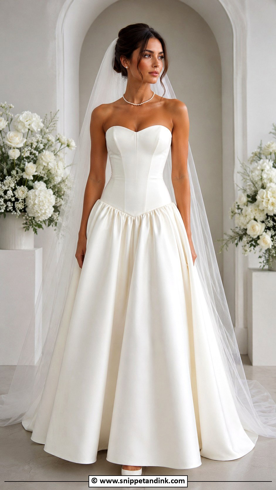 Bride Drop Waist Wedding Dress Outfit - Snippet and Ink - 30 Bride Clothes Ideas