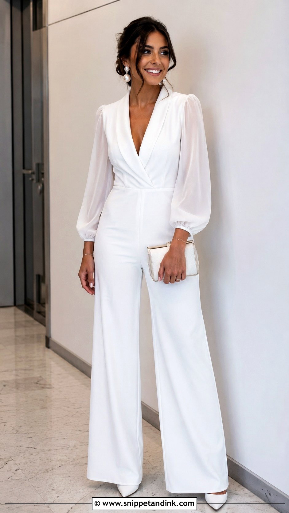 Bride Era White Jumpsuit Outfit - Snippet and Ink - 25 In My Bride Era Ideas
