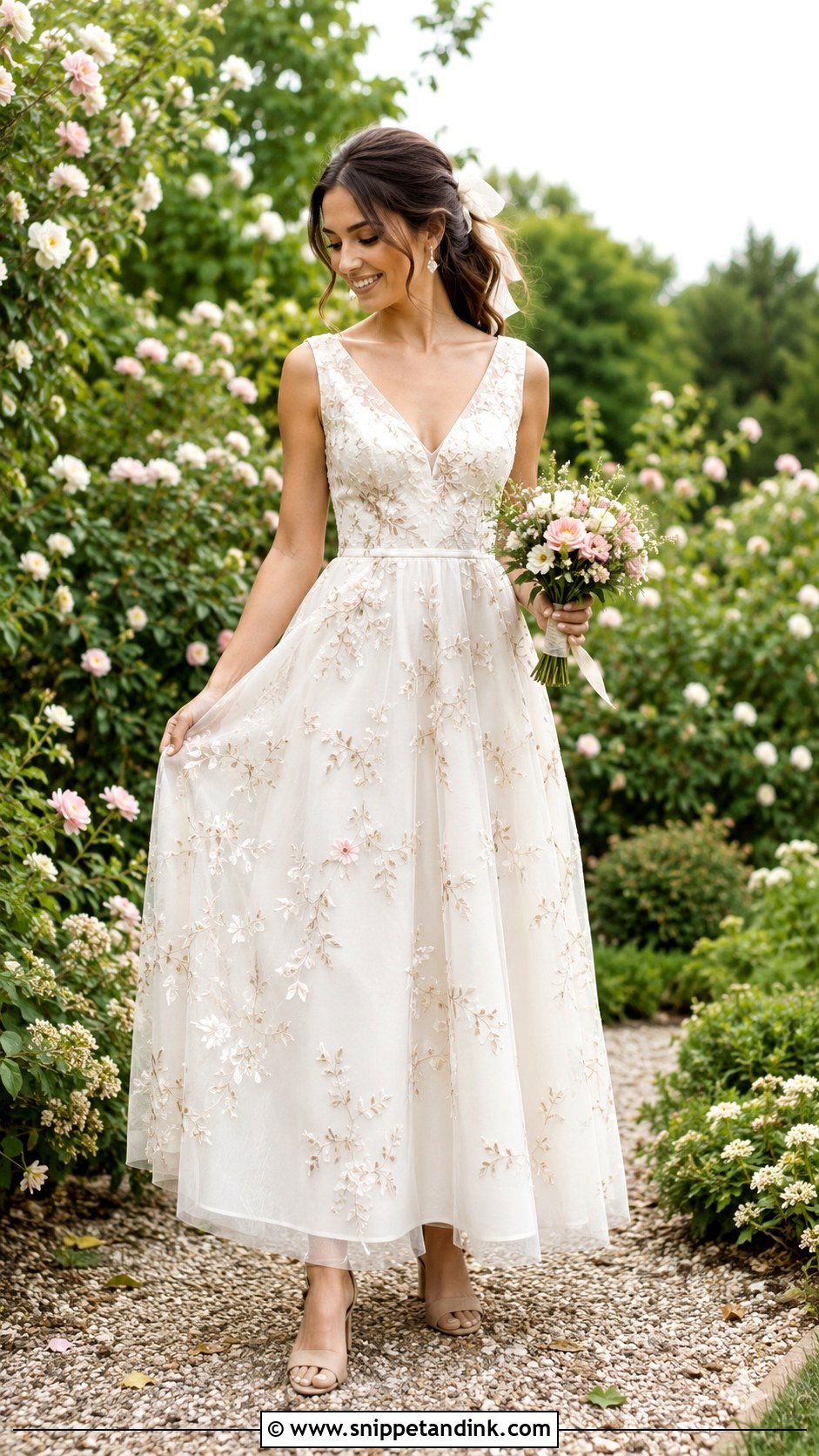 Bride Garden Floral Dress Outfit - Snippet and Ink - 20 Brides Outfit Ideas