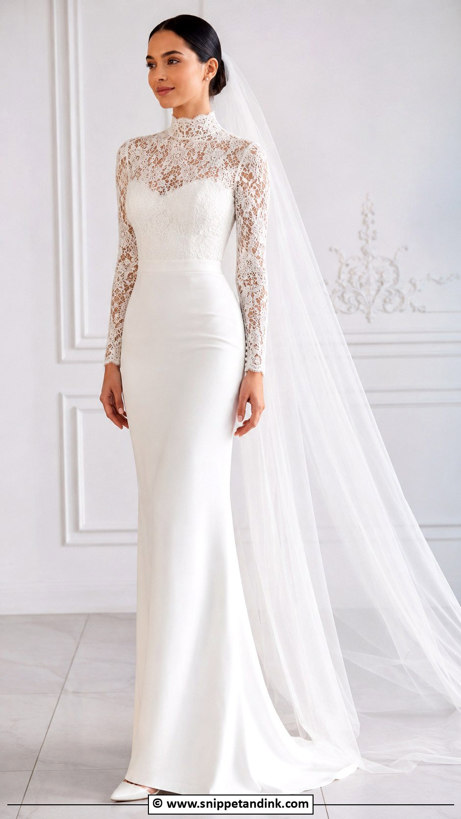 Bride High Neck Wedding Dress Outfit - Snippet and Ink - 30 Bride Clothes Ideas