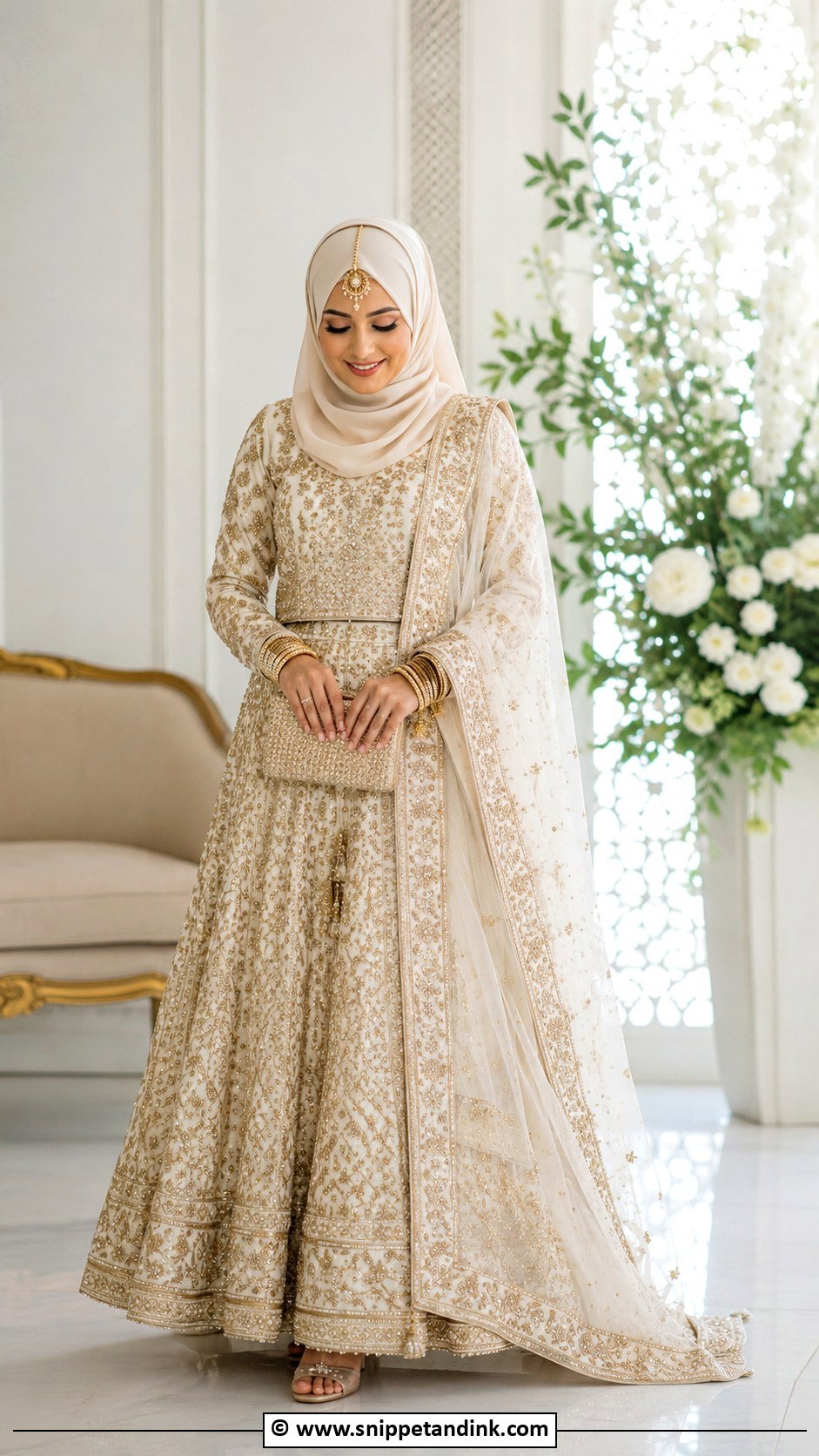 Bride Hijab With Maang Tikka - Snippet and Ink - 25 Bride Hijab Style Ideas