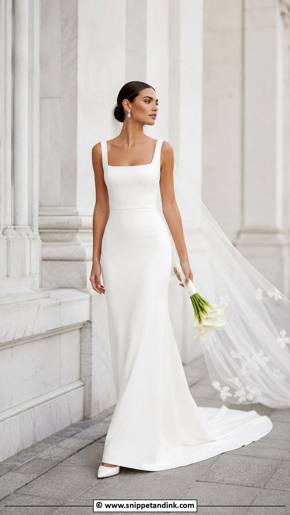 Bride Minimalist Crepe Gown Outfit - Snippet and Ink - 30 Bride Clothes Ideas