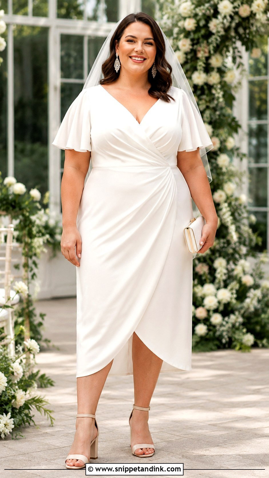 Bride Plus Size Wrap Dress Outfit - Snippet and Ink - 20 Brides Outfit Ideas