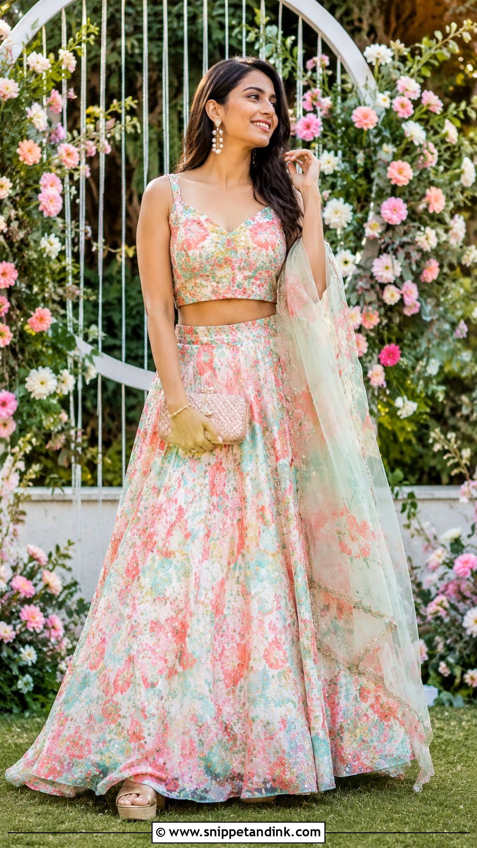 Bride Sister Floral Lehenga - Snippet and Ink - 25 Bride Sister Dress Indian Weddings Ideas