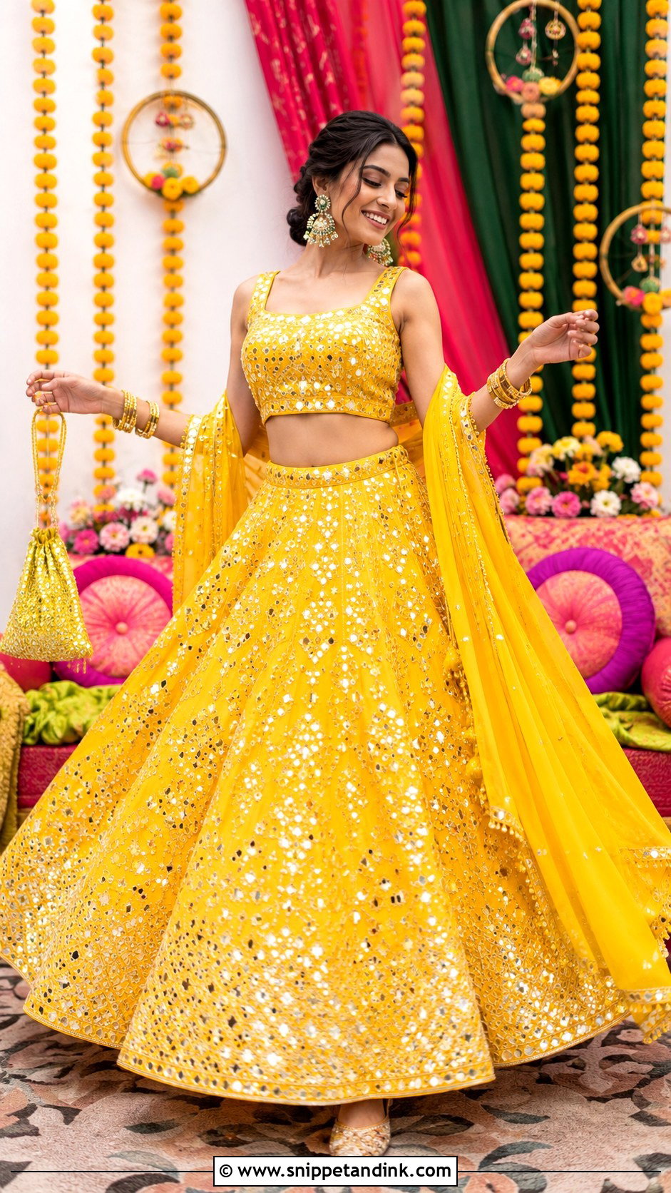 Bride Sister Mirror Work Lehenga - Snippet and Ink - 25 Bride Sister Dress Indian Weddings Ideas