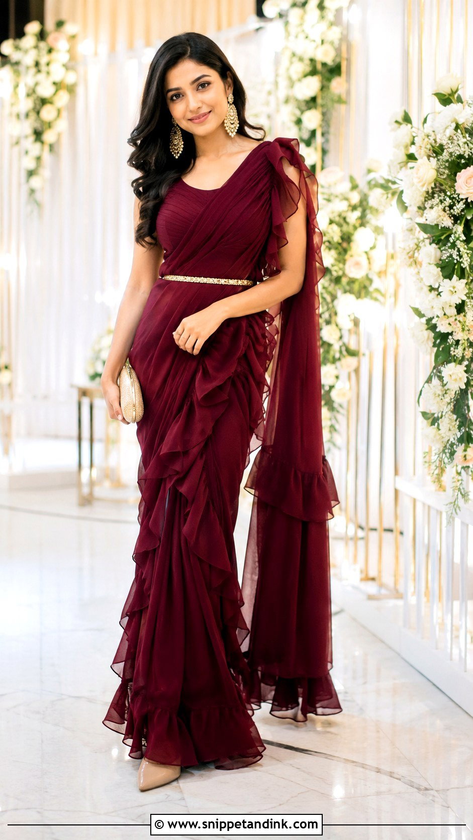 Bride Sister Ruffle Saree - Snippet and Ink - 25 Bride Sister Dress Indian Weddings Ideas