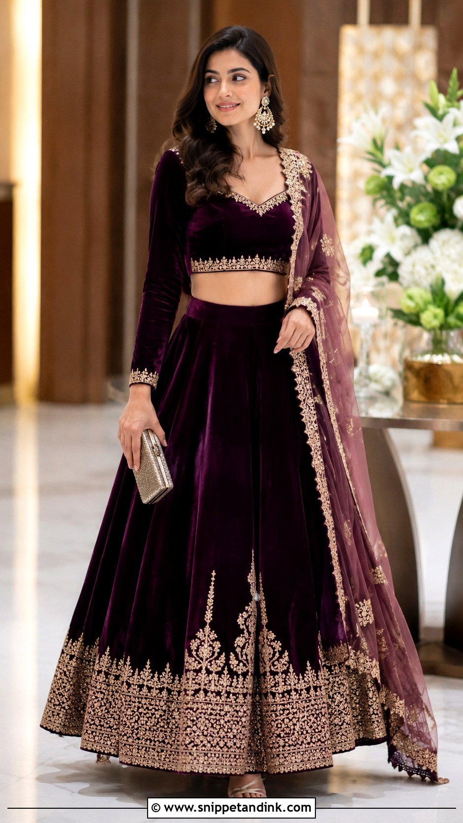 Bride Sister Velvet Lehenga - Snippet and Ink - 25 Bride Sister Dress Indian Weddings Ideas