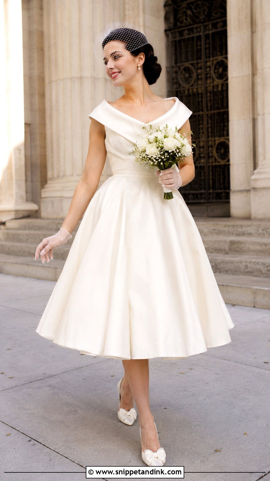 Bride Tea Length Wedding Dress Outfit - Snippet and Ink - 20 Brides Outfit Ideas