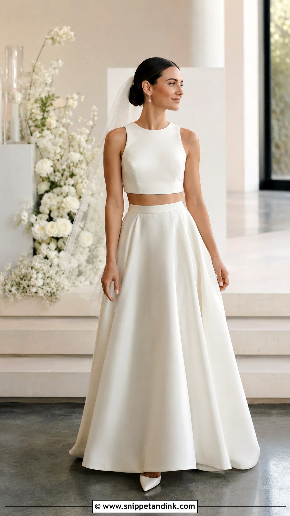 Bride Two Piece Skirt Outfit - Snippet and Ink - 20 Bride Fashion Ideas