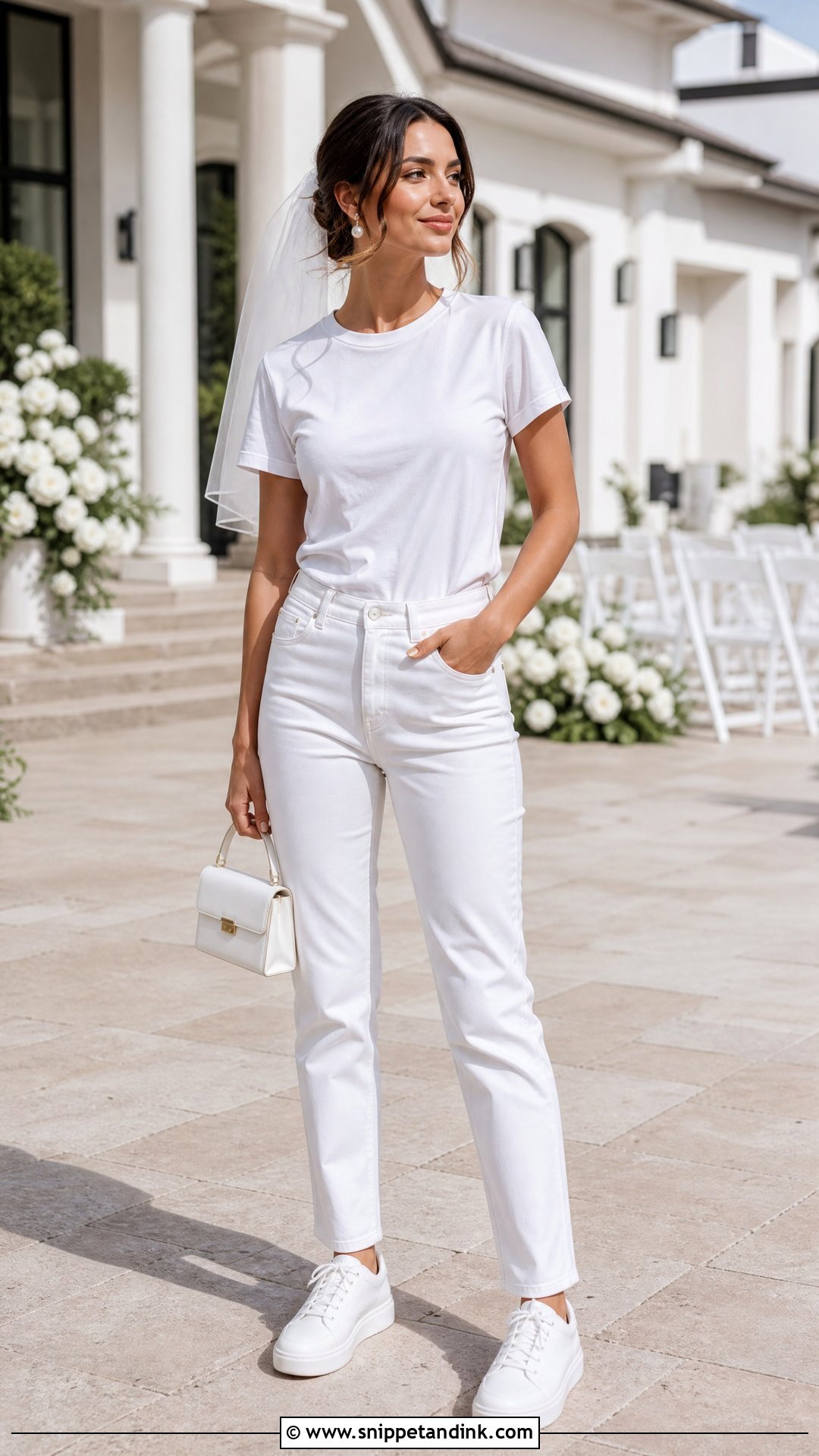 Bride Wedding T Shirt With White Jeans - Snippet and Ink - 20 Wedding T Shirts Ideas