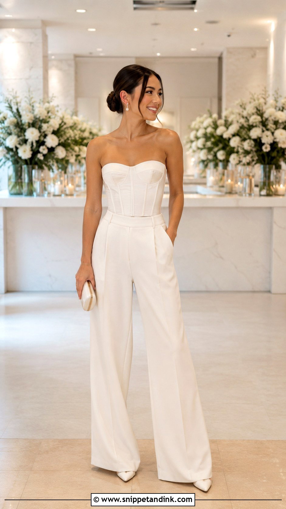 Bride Wide Leg Pants Second Look - Snippet and Ink - 25 Bride Second Look Ideas