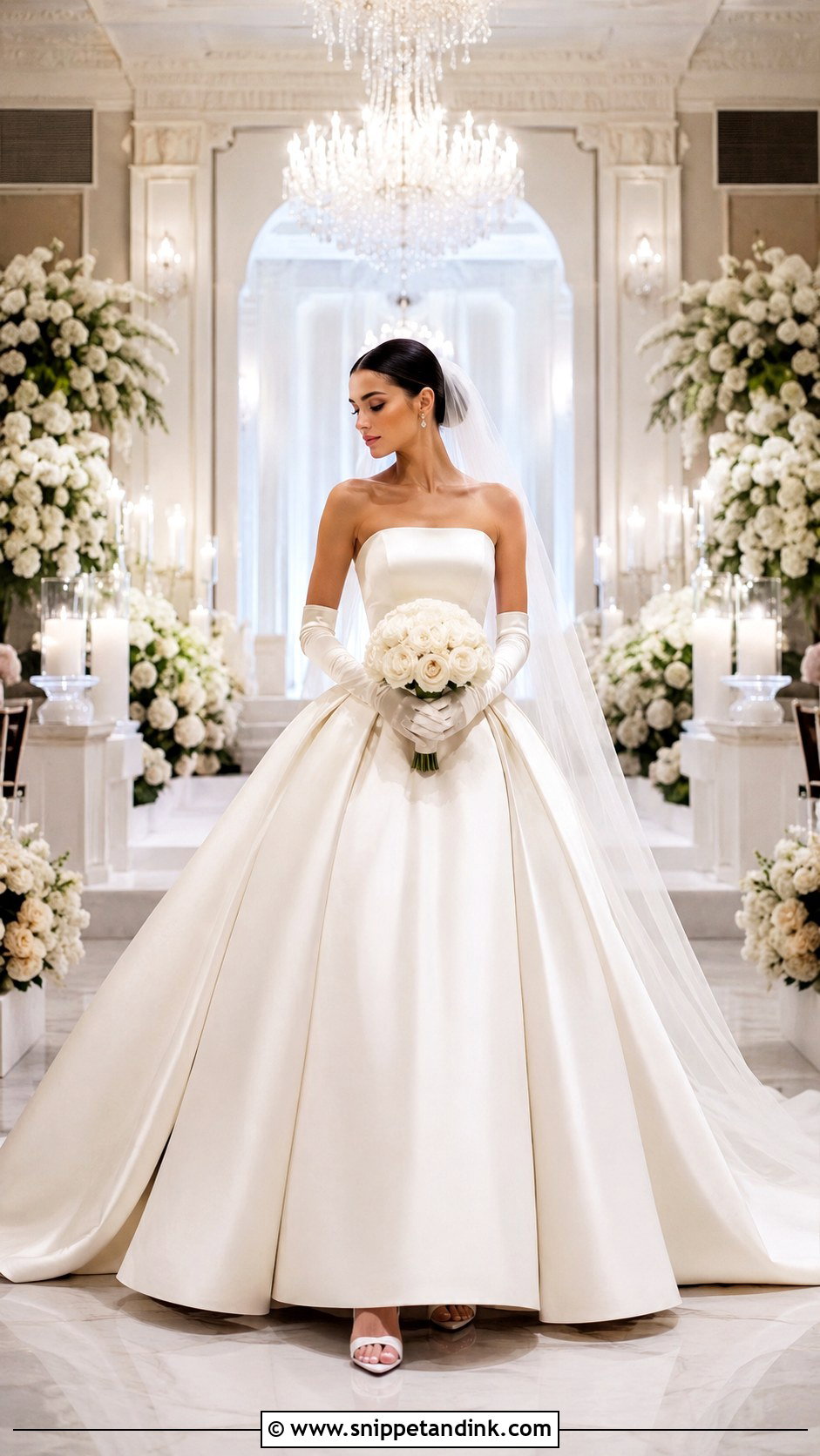 Bride With Ball Gown And Gloves - Snippet and Ink - 25 Bride with Gloves Ideas