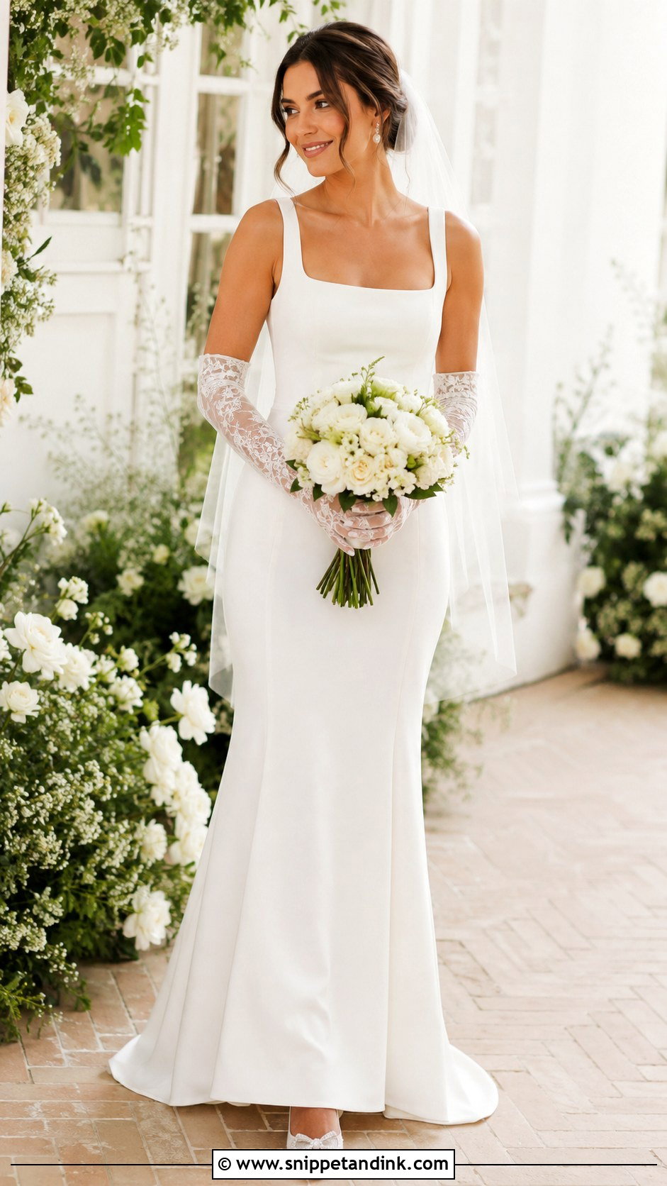 Bride With Lace Wedding Gloves - Snippet and Ink - 25 Bride with Gloves Ideas