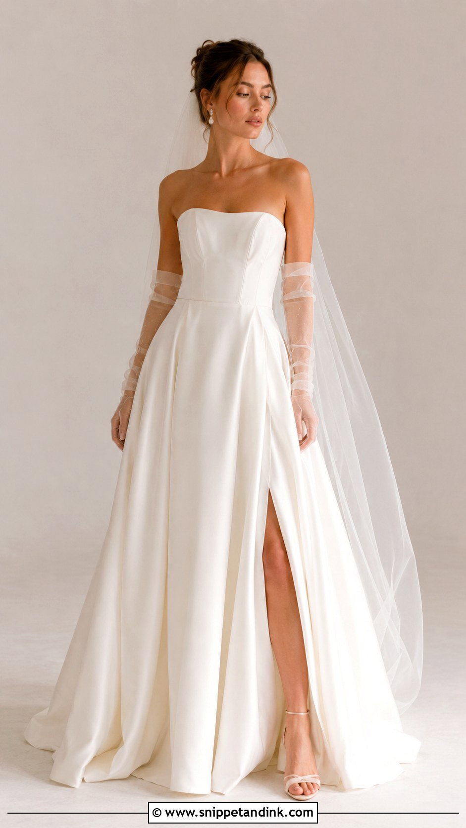 Bride With Sheer Tulle Gloves - Snippet and Ink - 25 Bride with Gloves Ideas