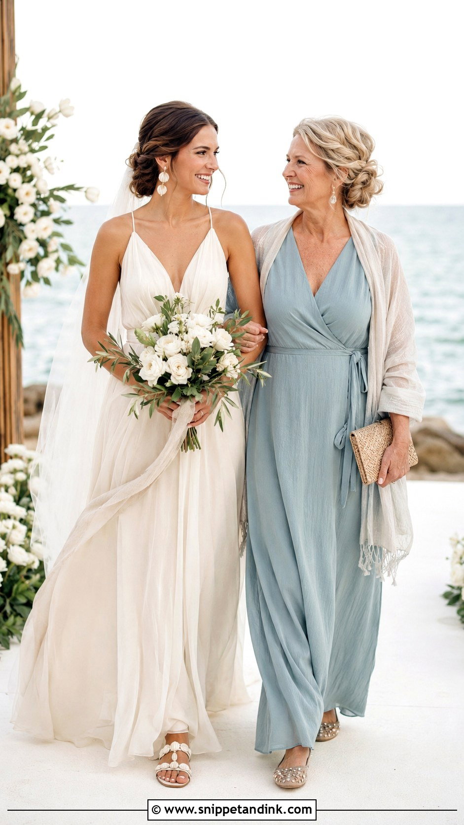 Bride and Mom Beach Wedding Outfits - Snippet and Ink - 20 Bride and Mom Ideas