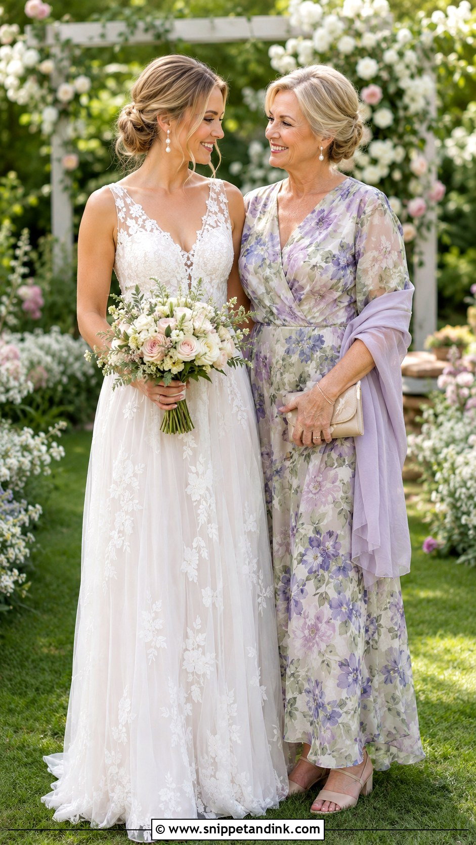 Bride and Mom Garden Wedding Outfits - Snippet and Ink - 20 Bride and Mom Ideas