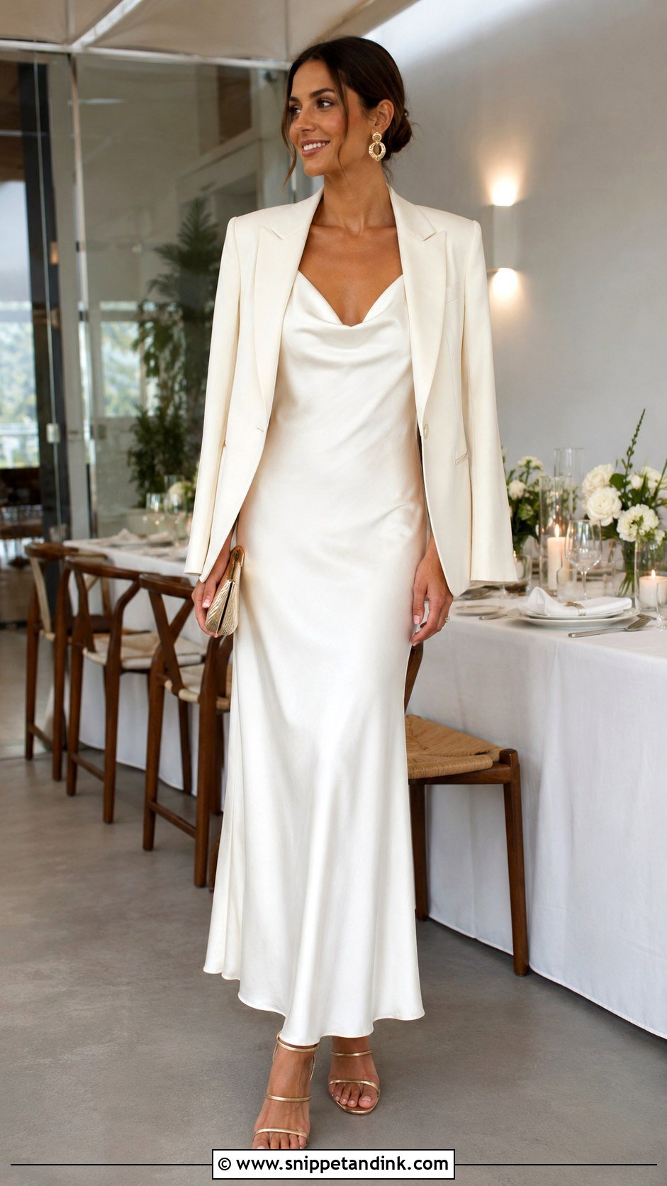 Bride to Be Ivory Slip Dress Outfit - Snippet and Ink - 20 Bride to Be Outfits