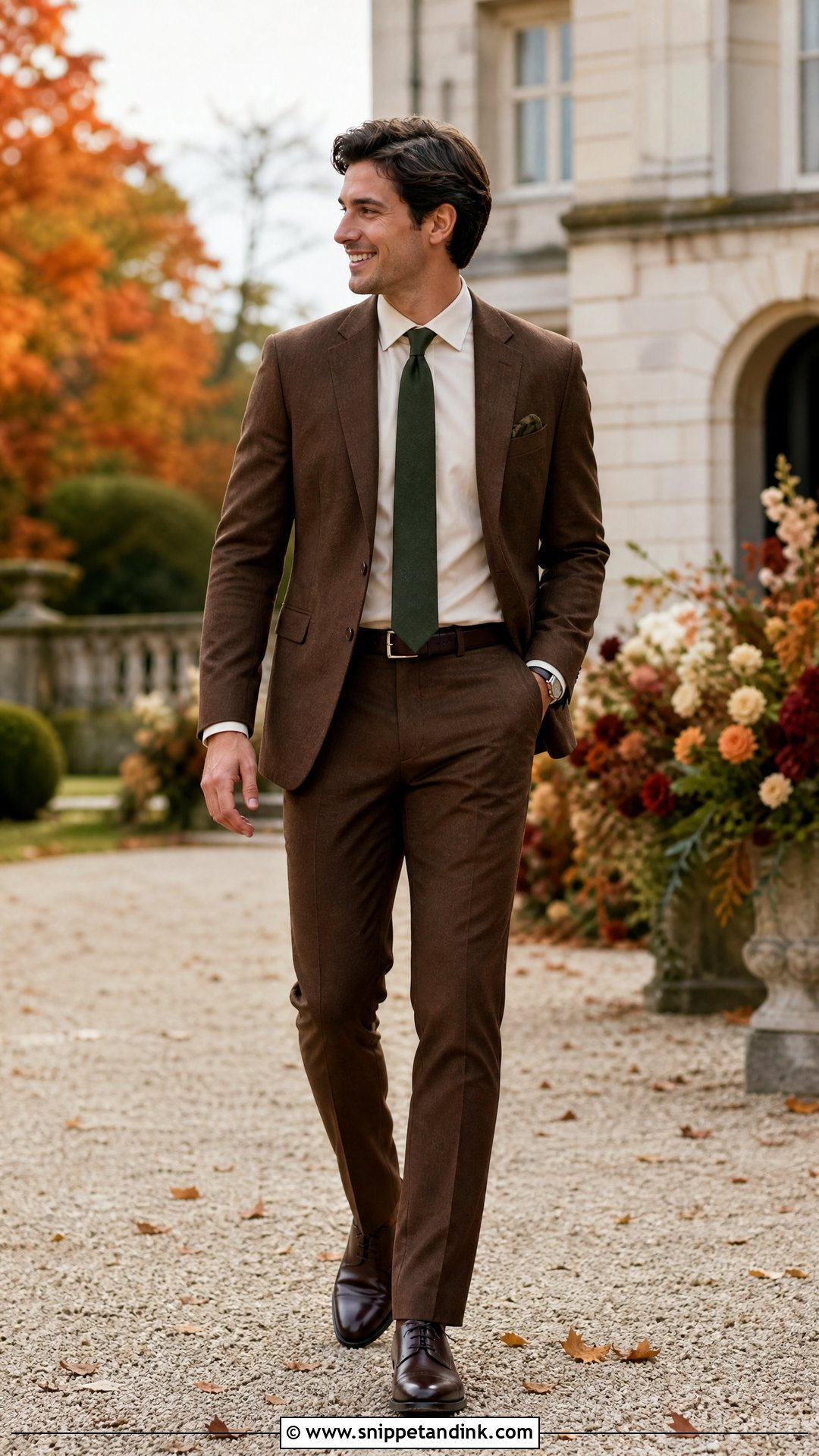 Brides Brother Brown Suit Outfit - Snippet and Ink - 20 Wedding Outfit for Bride's Brother Ideas