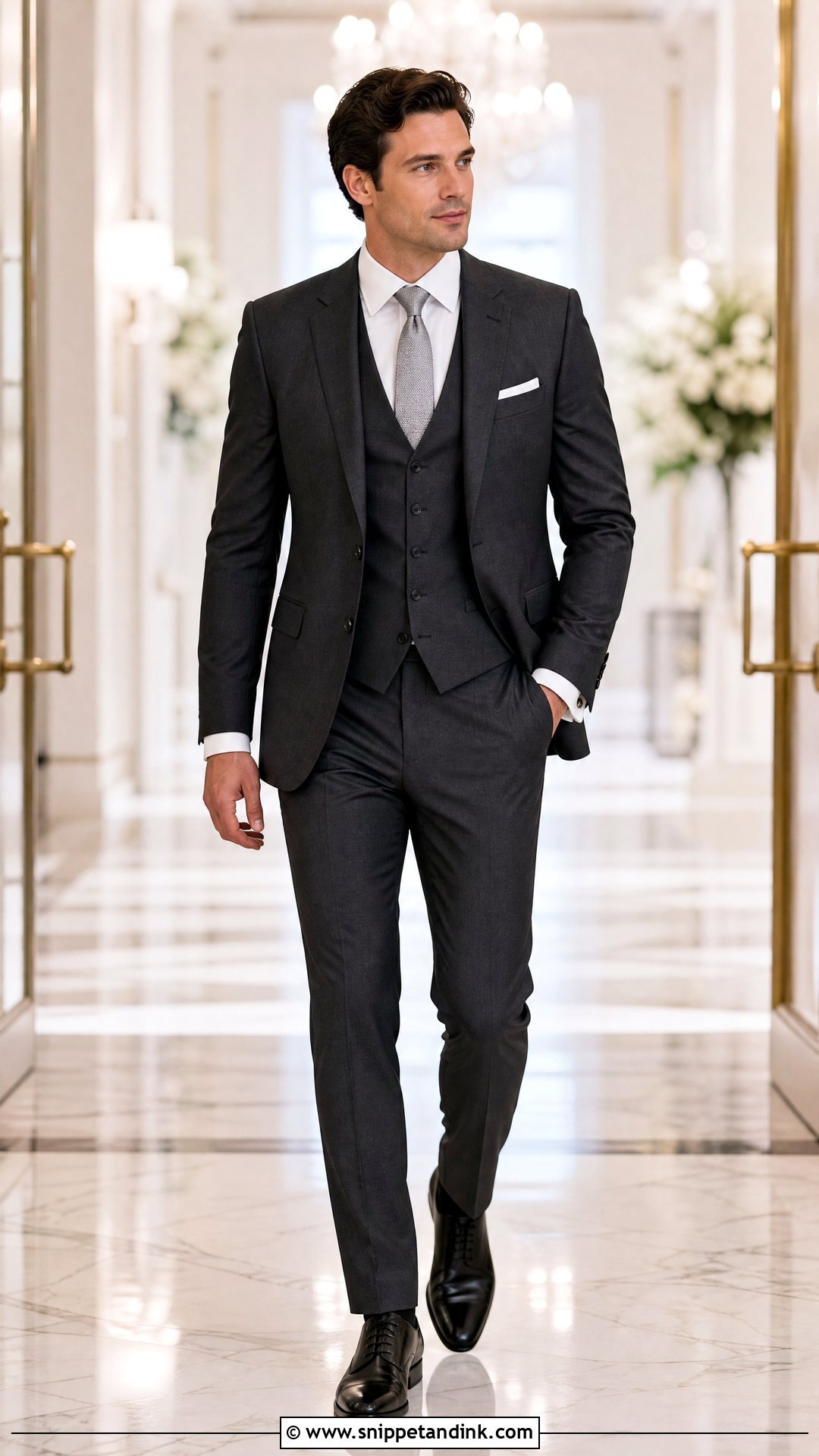 Brides Brother Charcoal Three Piece Suit - Snippet and Ink - 20 Wedding Outfit for Bride's Brother Ideas
