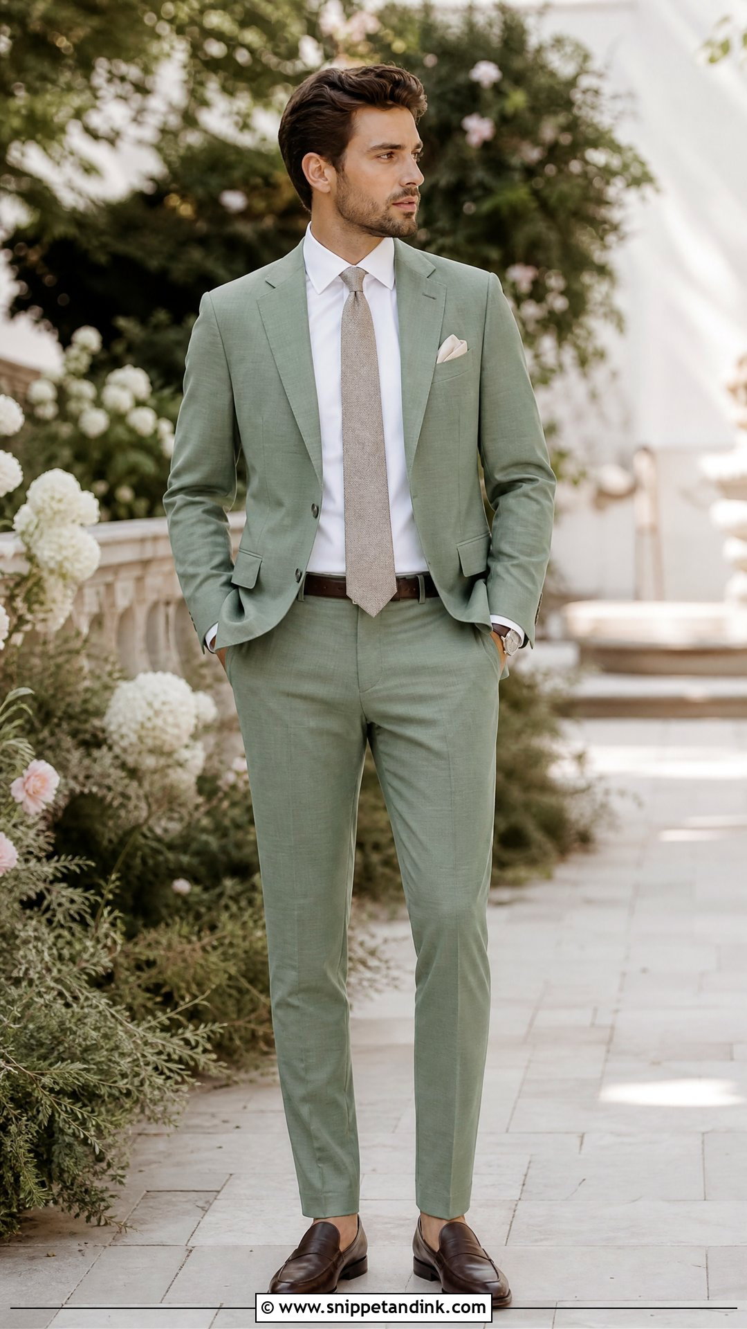 Brides Brother Sage Green Suit Outfit - Snippet and Ink - 20 Wedding Outfit for Bride's Brother Ideas