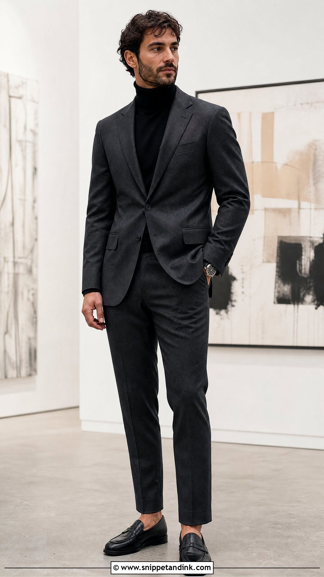 Brides Brother Turtleneck And Suit Outfit - Snippet and Ink - 20 Wedding Outfit for Bride's Brother Ideas