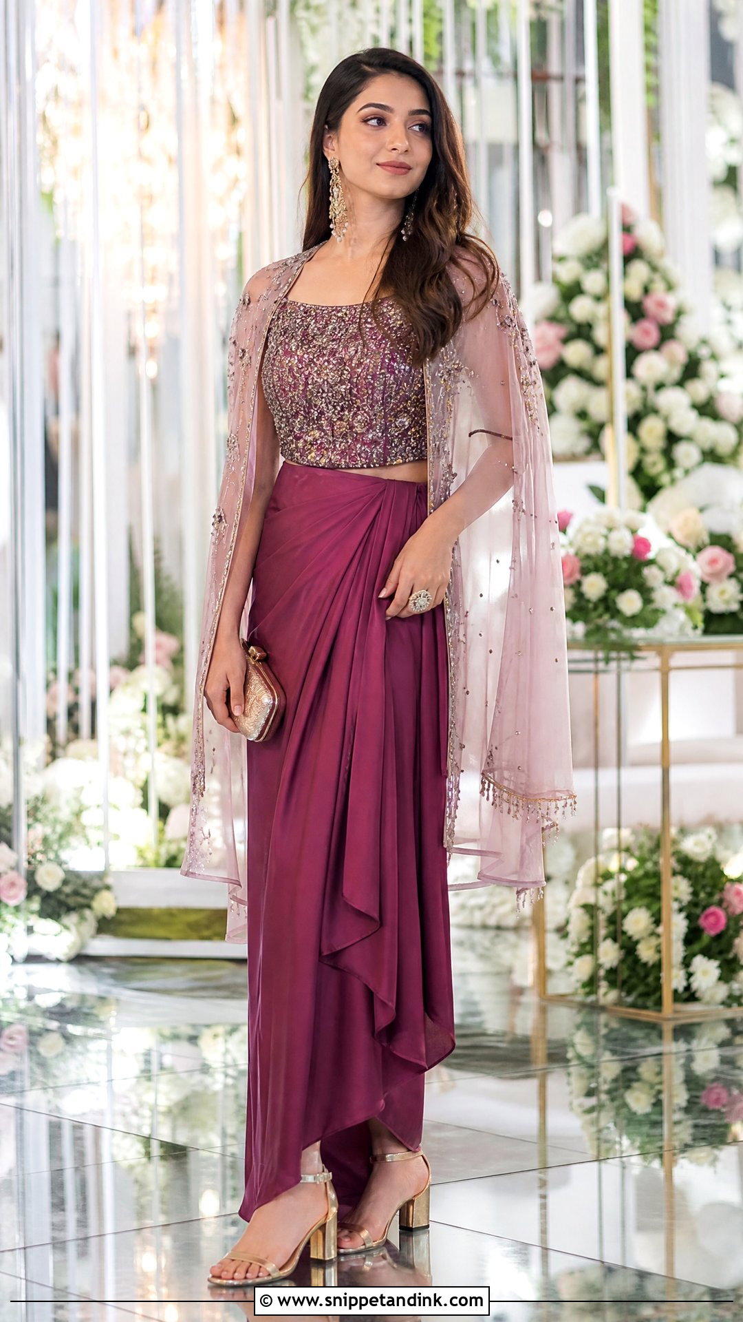 Brides Sister Draped Skirt Outfit - Snippet and Ink - 20 Brides Sister Outfit Ideas