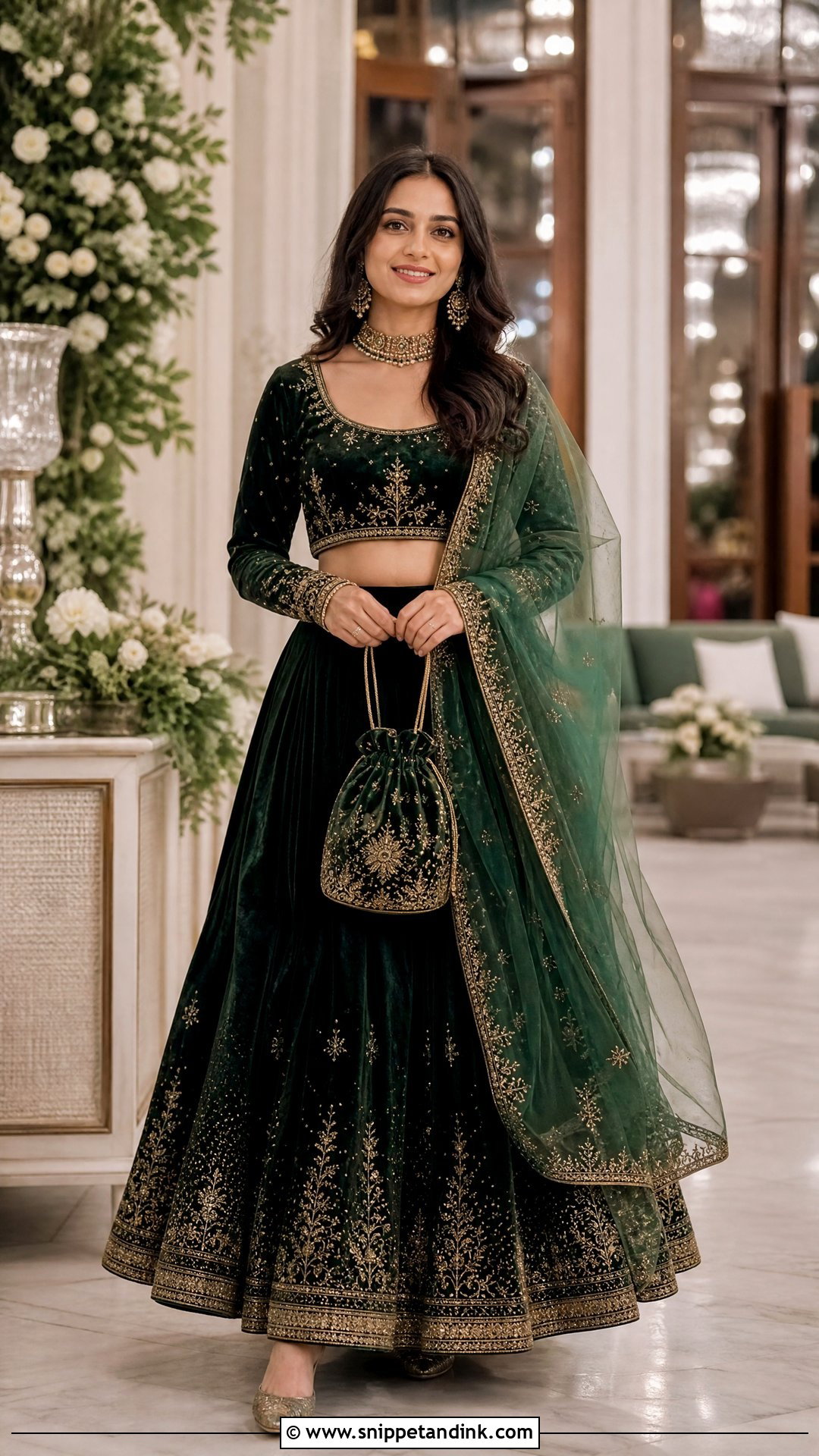 Brides Sister Velvet Lehenga Outfit - Snippet and Ink - 20 Brides Sister Outfit Ideas