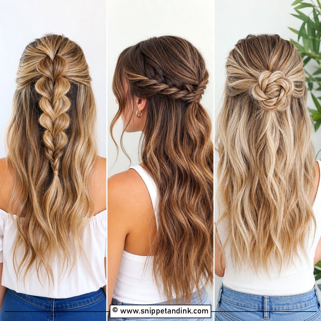 Bridesmaid Hairstyles Half Up Half Down Braid Medium Lengths Long