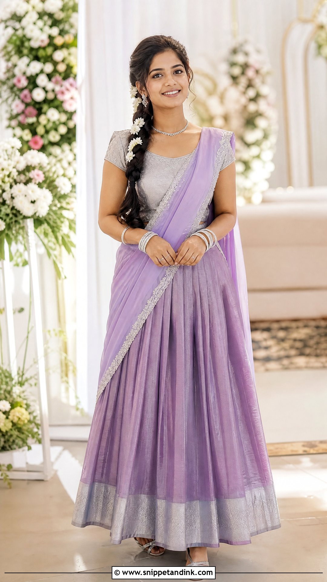 Bridesmaid Half Saree Outfit - Snippet and Ink - 25 South Indian Wedding Outfits