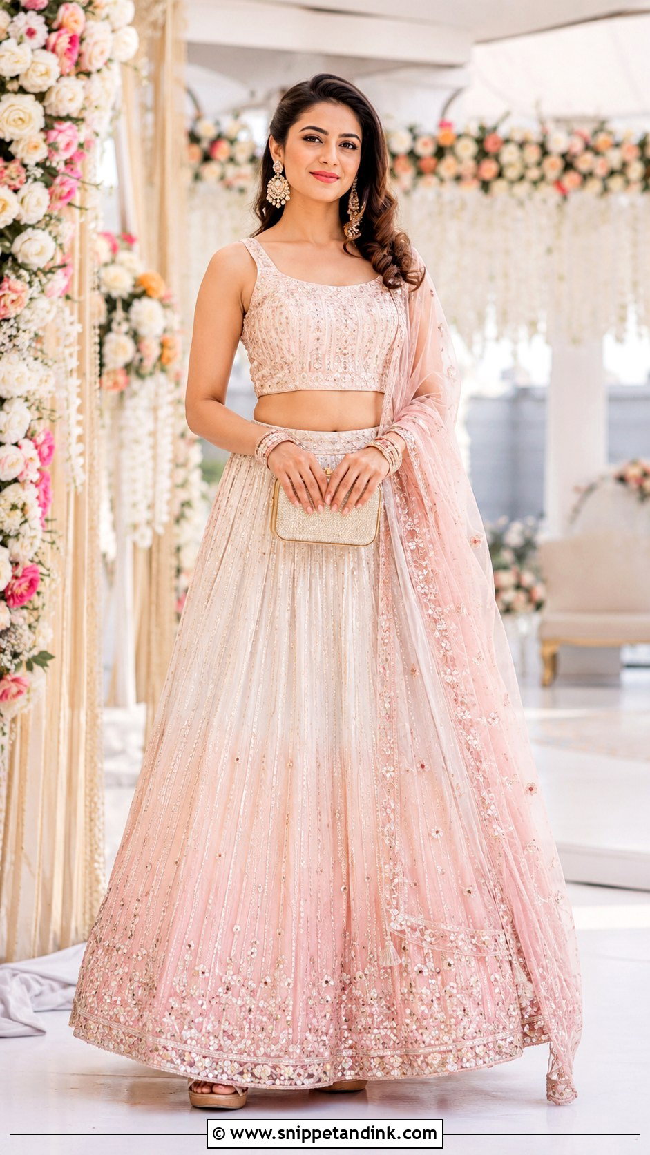 Bridesmaid Lehenga For Indian Summer Wedding - Snippet and Ink - 25 Indian Summer Wedding Outfits