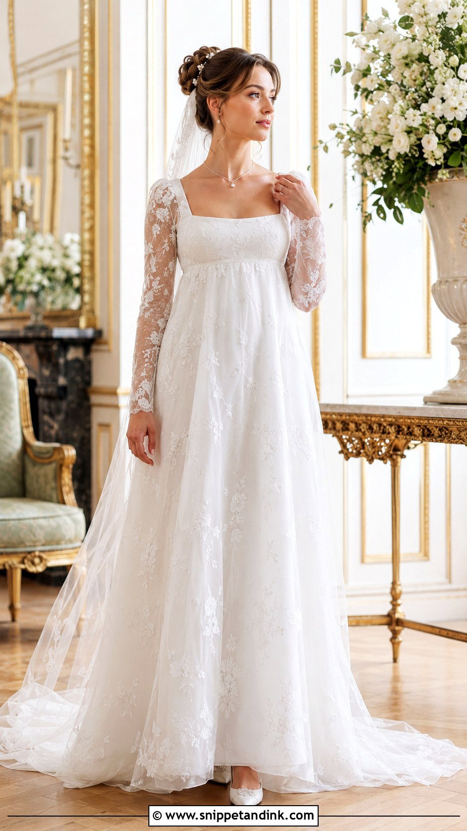 Bridgerton Long Sleeve Wedding Dress - Snippet and Ink - 30 Bridgerton Wedding Dress Ideas