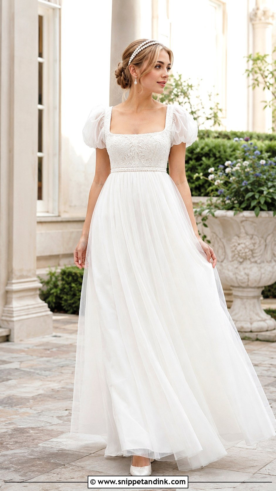 Bridgerton Puff Sleeve Wedding Dress - Snippet and Ink - 30 Bridgerton Wedding Dress Ideas