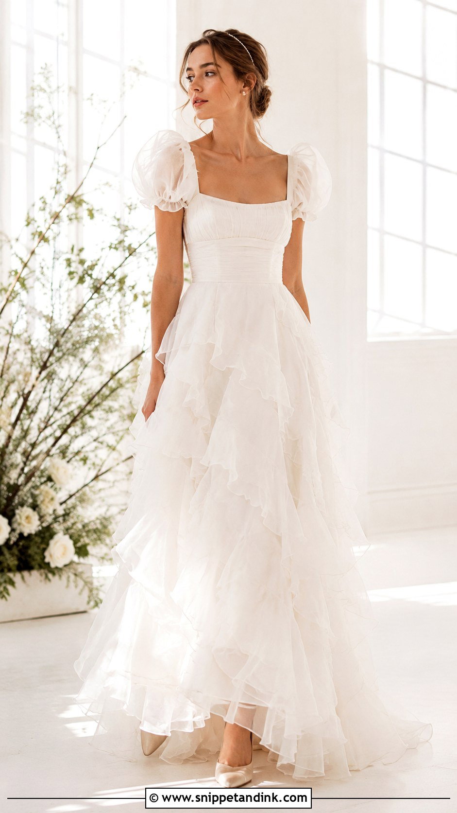 Bridgerton Ruffle Wedding Dress - Snippet and Ink - 30 Bridgerton Wedding Dress Ideas