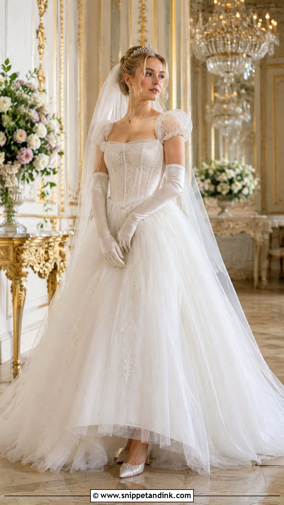 Bridgerton Tulle Ball Gown Wedding Dress - Snippet and Ink - 30 Bridgerton Wedding Dress Ideas