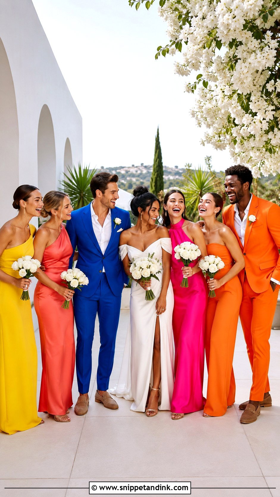 Bright Color Mismatched Bridal Party - Snippet and Ink - 20 Mismatched Bridal Party Ideas