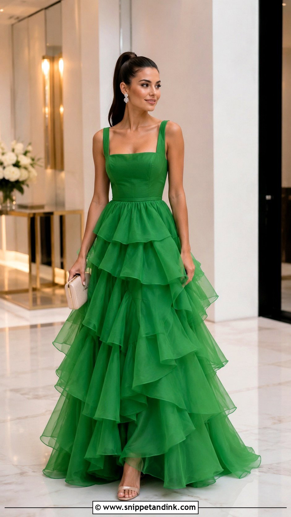 Bright Green Organza Ball Gown - Snippet and Ink - 20 Green Ball Gown Dress Ideas