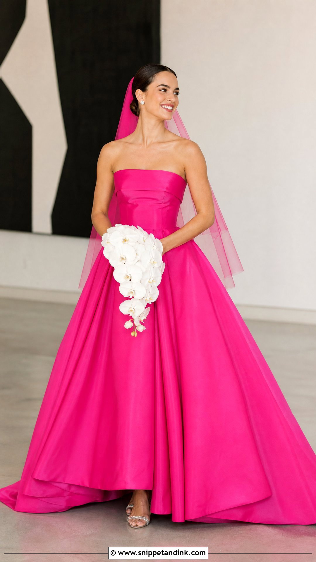 Bright Pink Wedding Gown - Snippet and Ink - 20 Pink Wedding Gowns